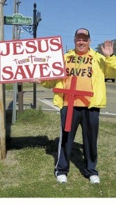 Shirley Burnham / —“Street Preacher” Duane Lyons has spread the message of Jesus Saves throughout most states and in 69 countries