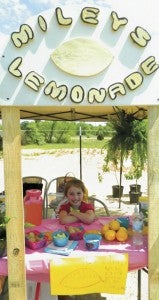 Shirley Burnham / The Prentiss Headlight—Miley Andrews learned the economics of running a business with her lemonade stand in Prentiss Saturday.